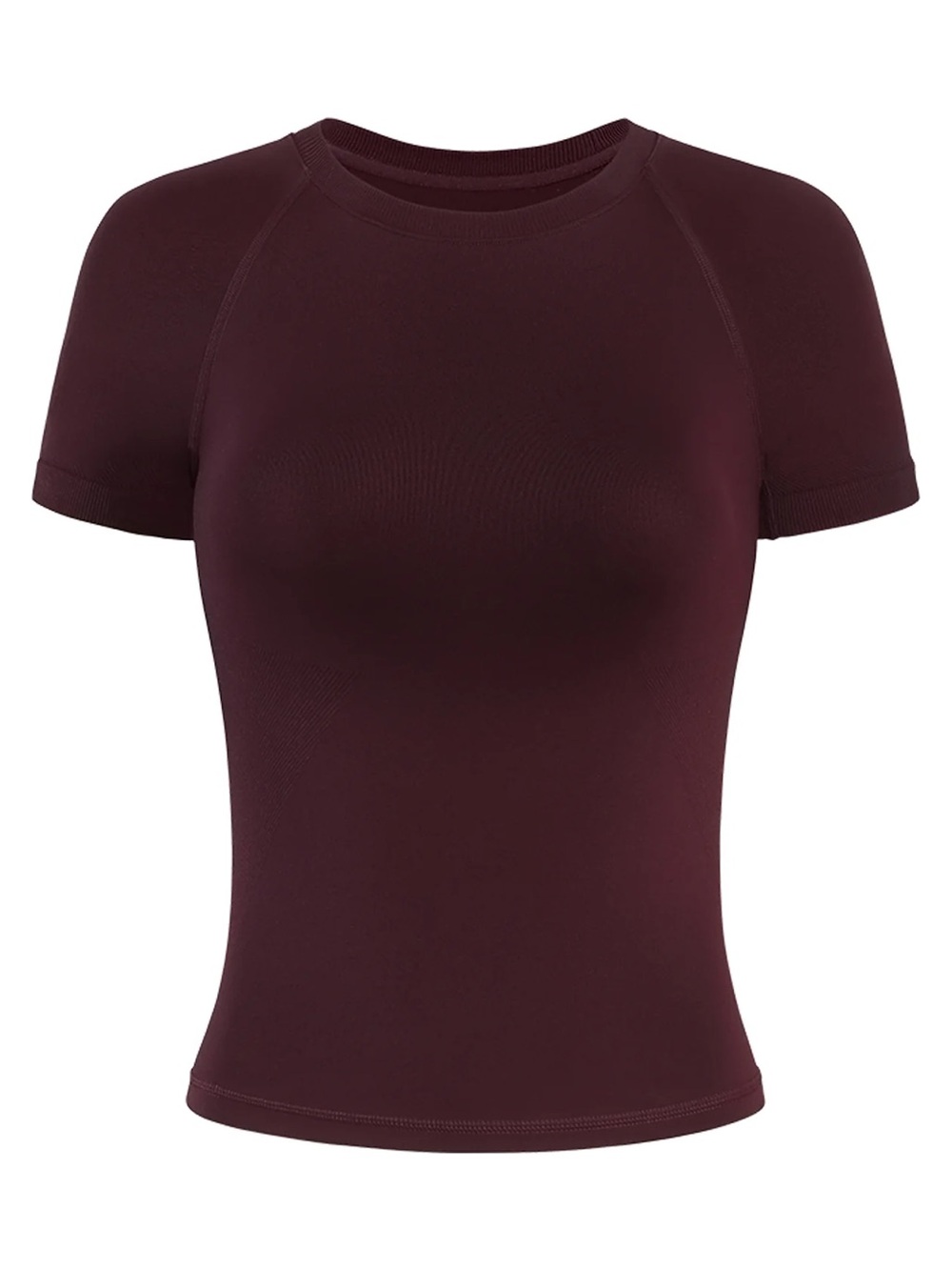Women's Short-Sleeve Crewneck Top in Deep Plum